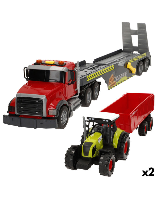 Pair of Speed & Go toy trucks, 53x15x10cm, detailed miniature vehicles designed for play and collection.
