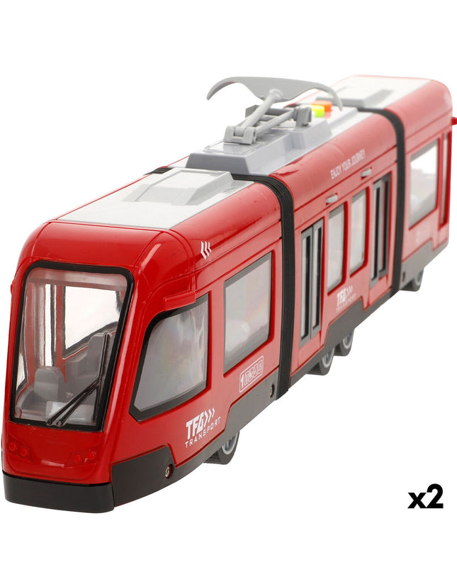 Speed & Go toy train set with two friction-powered trains, measuring 45x11x6 cm, designed for children’s vehicle play.