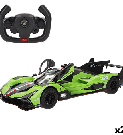 Two Lamborghini remote control police cars, toy vehicles measuring 35x9x14 cm, designed for children’s play and entertainment.