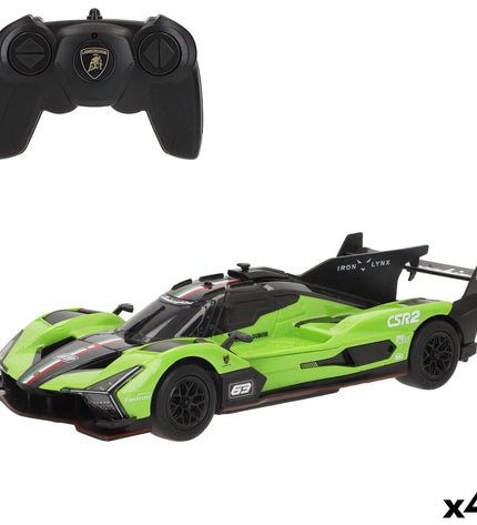 Set of four Lamborghini remote control police cars, toy vehicles measuring 20x6x8 cm, designed for children’s play and entertainment.