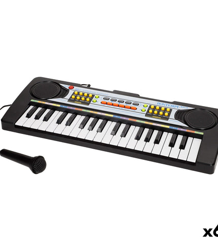 Six Bontempi electronic toy pianos, compact 42x5x16 cm, colorful musical instruments for children, ideal for young learners