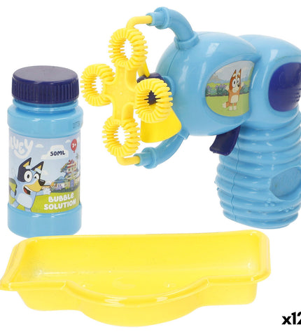 Bluey Bellenblaas speelgoed set with 12 bottles, 50 ml each, designed for outdoor play and fun with children.