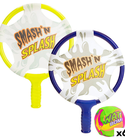 Set of six colorful plastic strandschepjes by Colorbaby, 27x37x1.5 cm, suitable for outdoor play and sports activities.