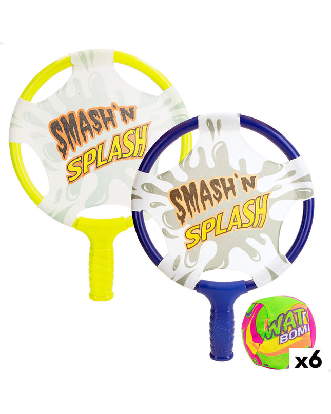 Set of six colorful plastic strandschepjes by Colorbaby, 27x37x1.5 cm, suitable for outdoor play and sports activities.