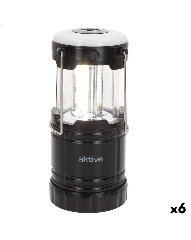 Six Aktive plastic camping flashlights for outdoor garden decor, compact and durable for outdoor lighting and decoration.