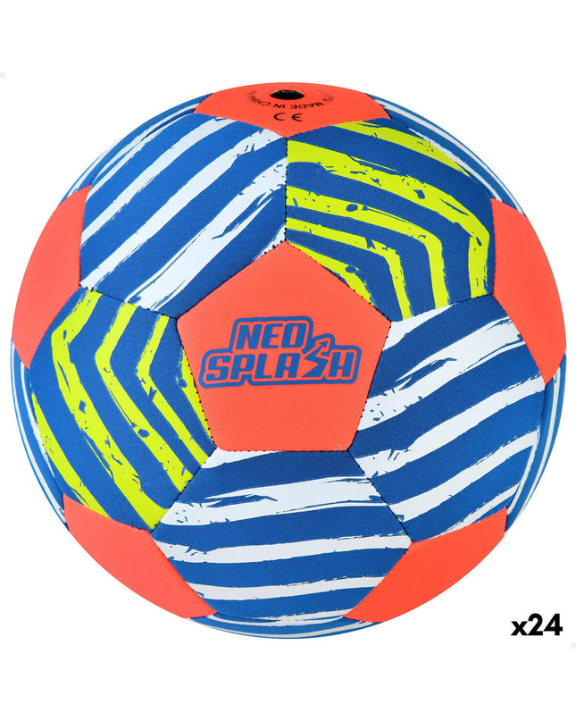 Set of 24 Aktive Neo Splash beach soccer balls, lightweight and durable for outdoor play on sand or grass.