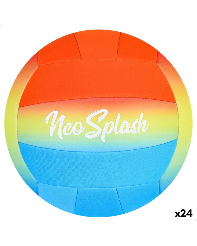 Set of 24 Aktive Neo Splash multicolour neoprene volleyballs for outdoor sports, durable and suitable for all volleyball games.