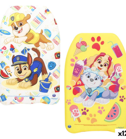 Paw Patrol bodyboard measuring 43.5 x 4 x 28.5 cm, ideal for outdoor watersports, featuring colorful Paw Patrol design.