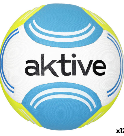 Set of 12 Aktive footballs, size 5, 22x22x22 cm, suitable for sports and outdoor play, shown in the image.