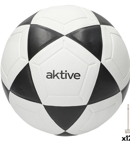 Set of 12 Aktive football-themed toys, 20x20x20 cm, suitable for outdoor sports and play activities.
