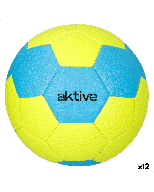Set of 12 Aktive footballs for children, 22 x 22 x 22 cm, suitable for outdoor play and sports activities.