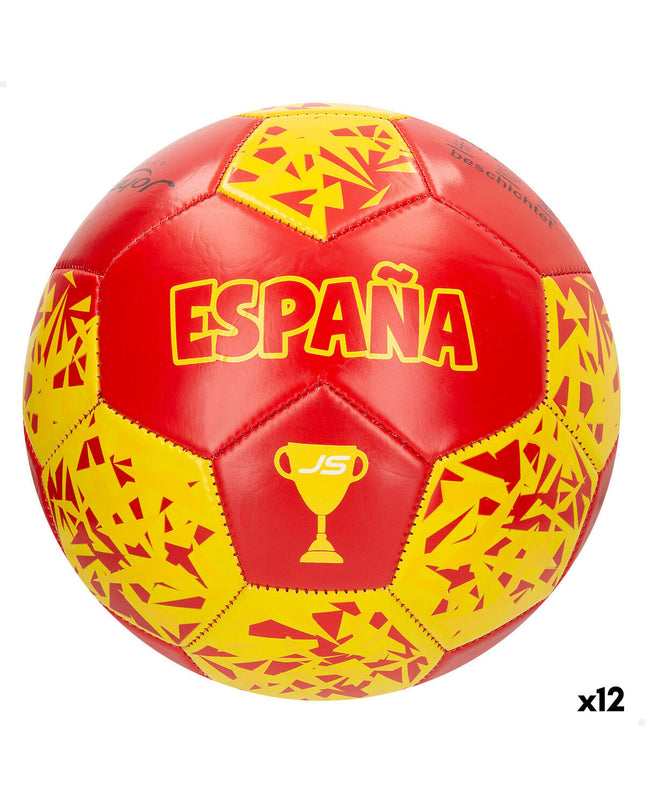 Six John Toys España size 5 soccer balls, 22x22x22 cm, for children’s outdoor sports and play activities.
