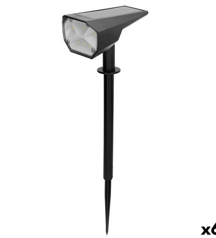 Set of six Aktive outdoor garden decorative solar lamps, 8x37x11 cm, with illuminated icons for outdoor ambiance.