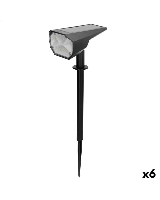 Set of six Aktive outdoor garden decorative solar lamps, 8x37x11 cm, with illuminated icons for outdoor ambiance.
