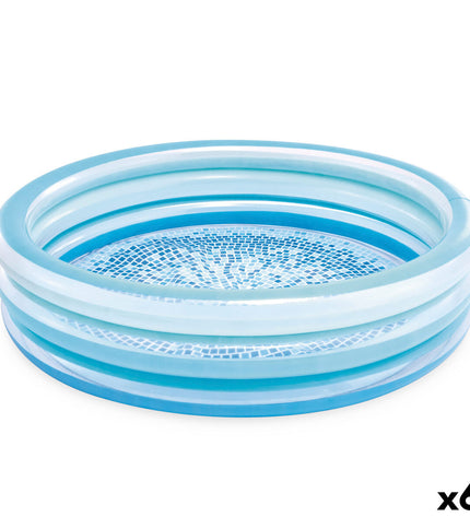 Set of six Intex inflatable children's pools, 147x33x147 cm, ideal for outdoor play and water fun for kids.