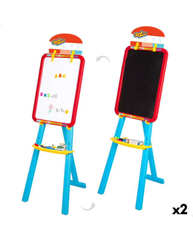 Colorbaby double-sided chalkboard set with two 36x115x42 cm boards, ideal for creative activities and playful learning.