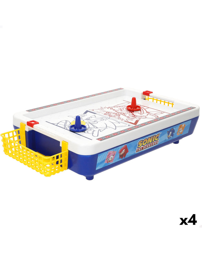 Set of four Sonic hockey table paddles, 36x7.5x19 cm, designed for toy hockey games and accessories.