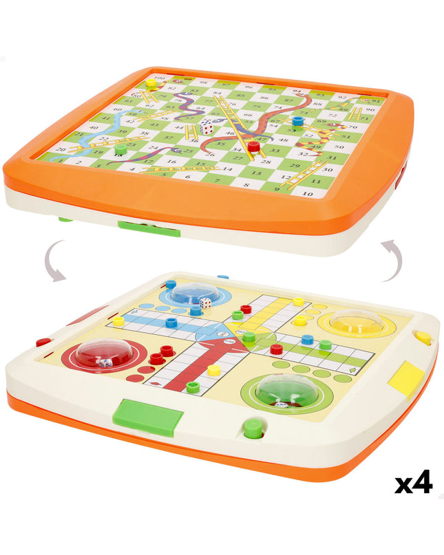 Colorbaby automatic men's Ludo game set with four colorful pieces, perfect for family fun and board game enthusiasts.