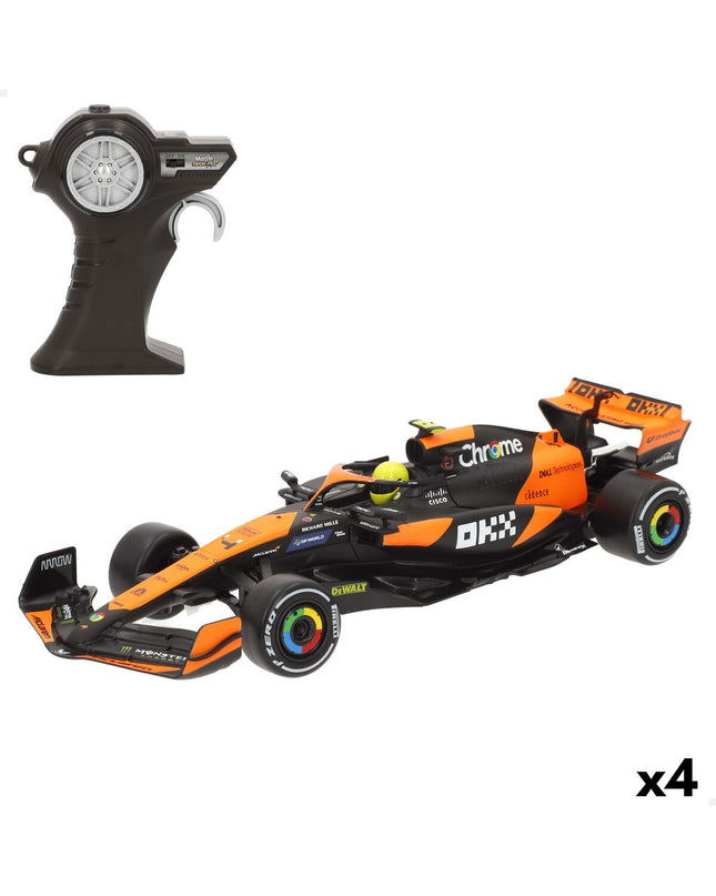 Set of four McLaren remote control police cars, toy vehicles measuring 24x6x8.5 cm, for play and entertainment.