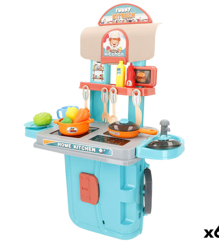 Colorbaby toy kitchen set with six pieces, including play utensils and accessories, designed for imaginative role-playing for children.