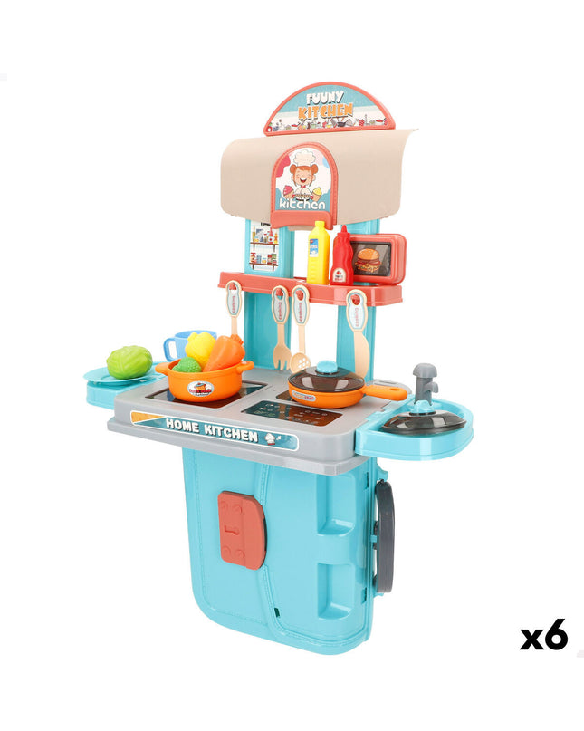 Colorbaby toy kitchen set with six pieces, including play utensils and accessories, designed for imaginative role-playing for children.
