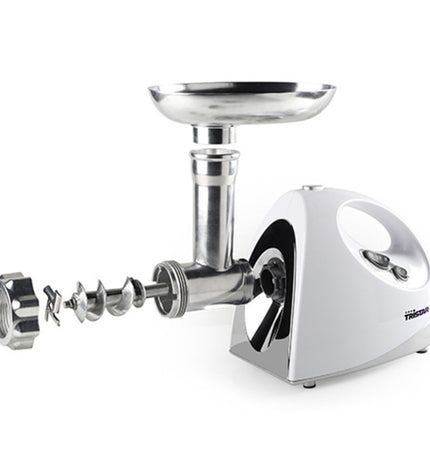 Tristar meat grinder with 1200W power and three cutting discs, compact electric kitchen appliance for meat processing